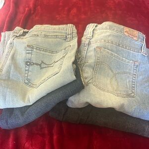 4 pair of bell bottom jeans sz3